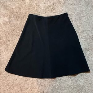 Theory 6 wool silk blend skirt black a line flare
